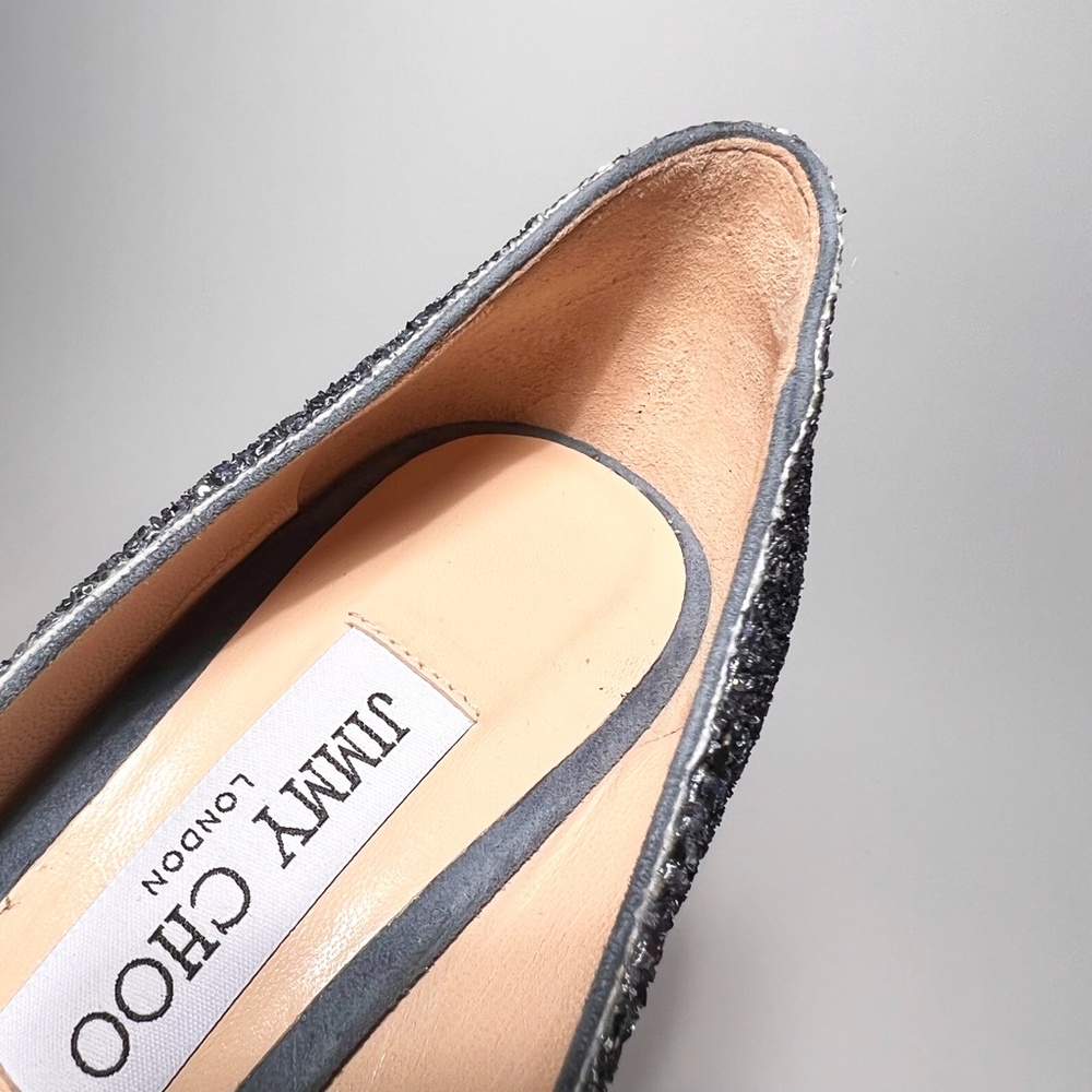 Jimmy Choo Romy 100 Silver Dusk BlueOmbre Glitter EU 36- - Picture 6 of 13